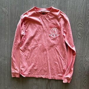 Champion Arkansas Razorbacks Smiley Face Long Sleeve Shirt Medium Peach Pink
